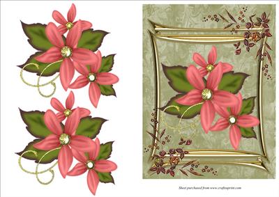 Gold Frame Floral Card Front