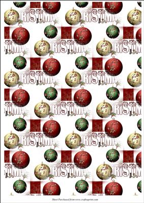 Xmas Bauble Backing Paper
