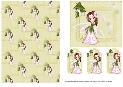 Little Fairy Card Topper with Backing Paper