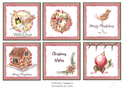 6 cute xmas toppers set 2