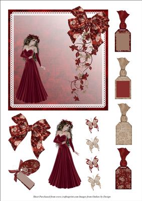 Lady in Red in a Lace Frame