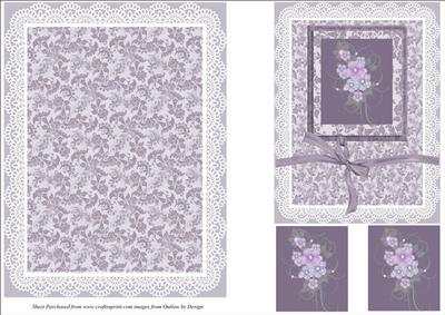 Lilac Flowers & Lace Card Front