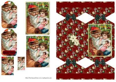 Vintage Santa Shaped Cracker Card