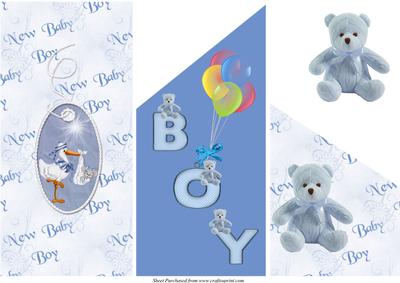 New Baby Boy Cascade Card