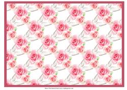 Pink Roses and Butterflies Landscape Paper