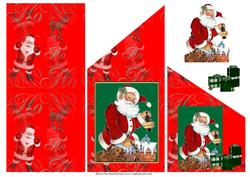 Santa in the Chimney Cascade Card
