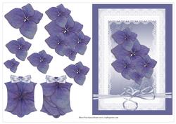 Purple Flower Card Front with Decoupage