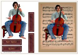 Cello Player Male Birthday Card