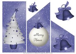 Blue Xmas Cascade Card