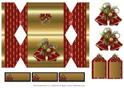 Red and Gold Bells Xmas Cracker