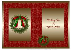 Red and Green Xmas Wreath Insert