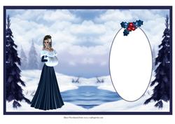 Blue Lady Xmas Scene Insert
