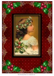 Little Xmas Girl with Holly