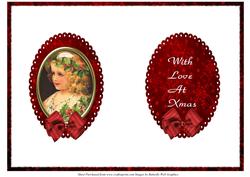 Vintage Girl Xmas Insert