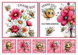 cup1443592_512 - Bees & Flowers Thank-You Toppers