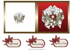 Xmas Wreath Square Card