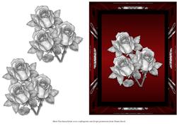 Silver Roses in a Red Frame
