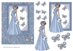 Blue Lady with Butterflies