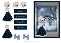 Blue Xmas Card Front