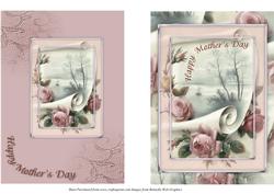 Roses on a Scroll Mother's Day Card Fronts