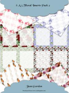 8 A5 Floral Inserts Pack 2