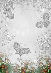 Flowers & Butterflies Backing Paper 4