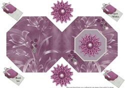 Pink Floral Octagon Card