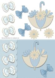 Umbrella with Flowers Card Front