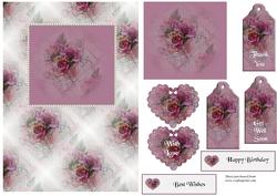 Textured Roses Quick Card