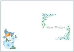 Flower & Bird Insert Best Wishes