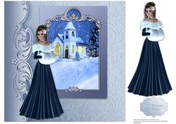 Winter Lady 8x8 Card Front