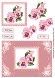 Pink Pansy Card Front