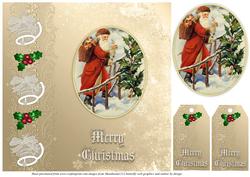 Vintage Santa 8x8 Xmas Card
