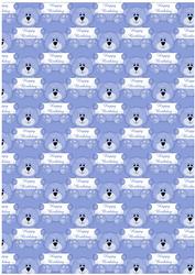 Blue Teddy Bear Backing Paper