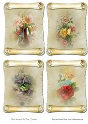 Vintage Floral Toppers Set 2