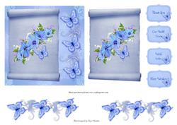 Blue Floral Toppers