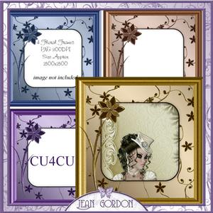 4 Cu4cu Square Floral Frames