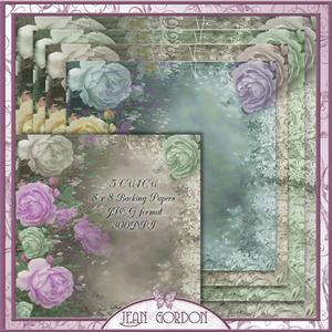 5 Cu4cu Roses 8x8 Backing Papers