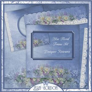 Blue Flowers Frames Kit