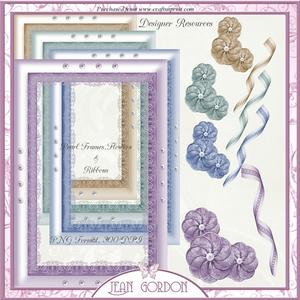Pearl Frames, Flowers & Ribbons