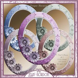 5 Floral & Pearl Oval Frames