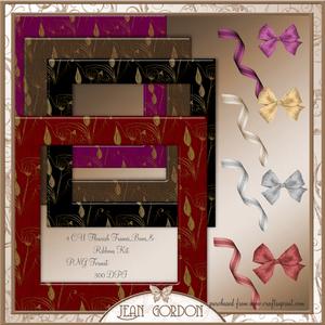 Cu Frames,ribbons and Bows Set