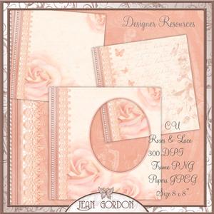 Cu Roses Backing Papers & Frame