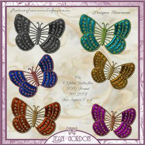 Cu 6 Glitter Butterflies