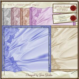 Cu 6 Framed Floral Papers 8x8