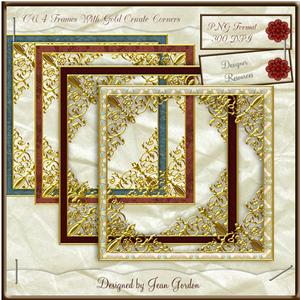 Cu 4 Frames Gold Ornate Corners