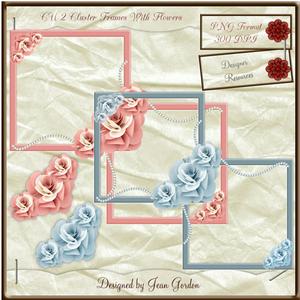 Cu 2 Floral & Pearl Cluster Frames
