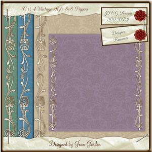 Cu 4 Vintage Style Papers 8x8