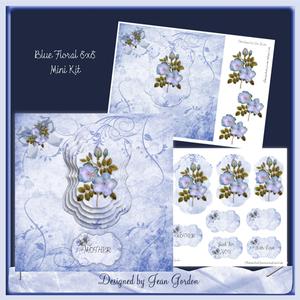 Blue Floral 8x8 Mini Kit