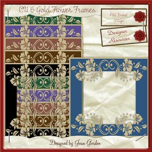 Cu Gold Flower Frames